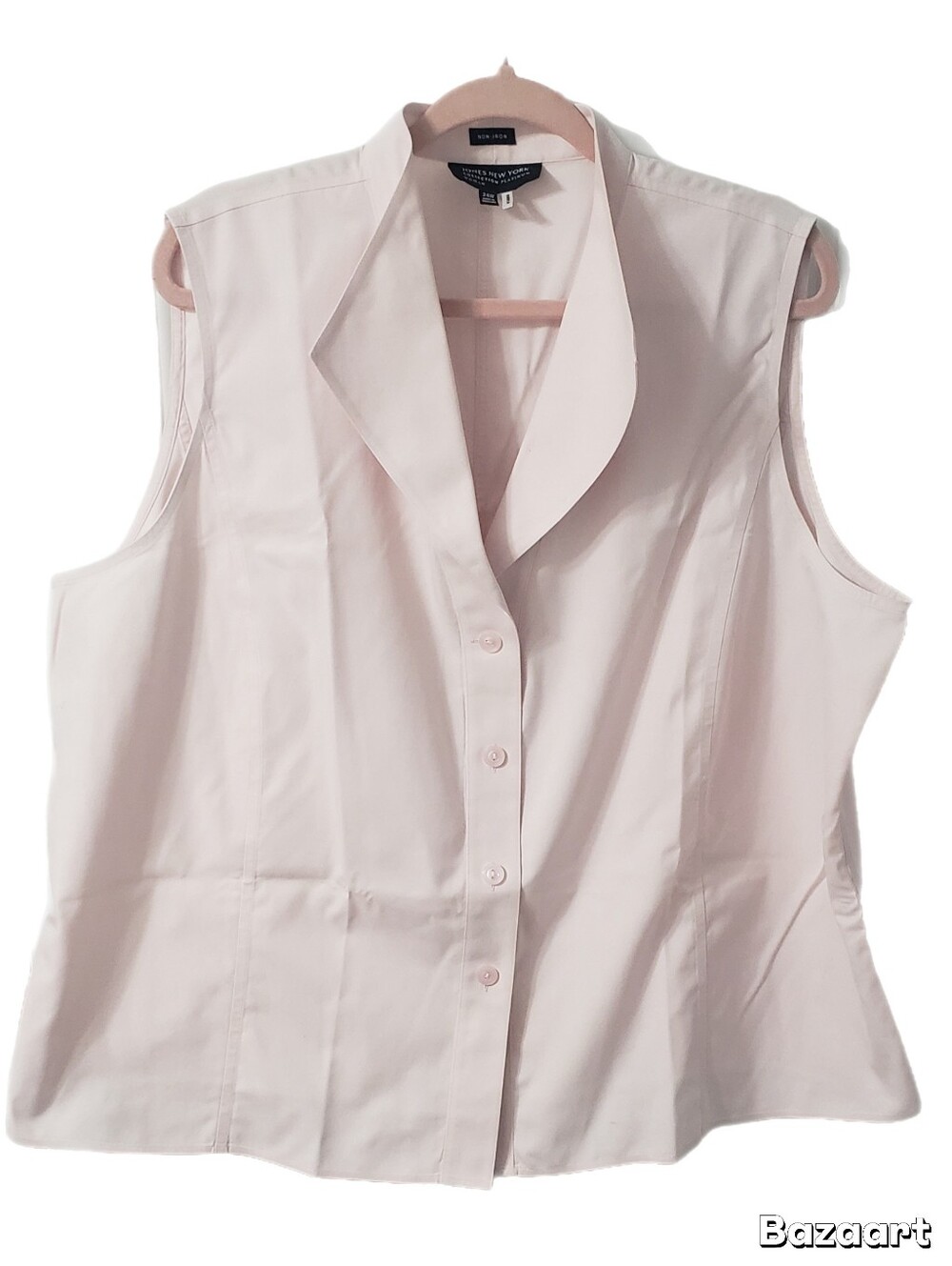 Jones New York, Collection Platinum Woman, Sleeveless Light Pink Blouse, 24W